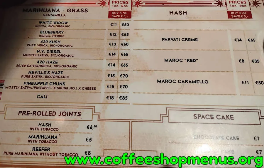 420 Cafe (de Kuil) Menu (Previous)