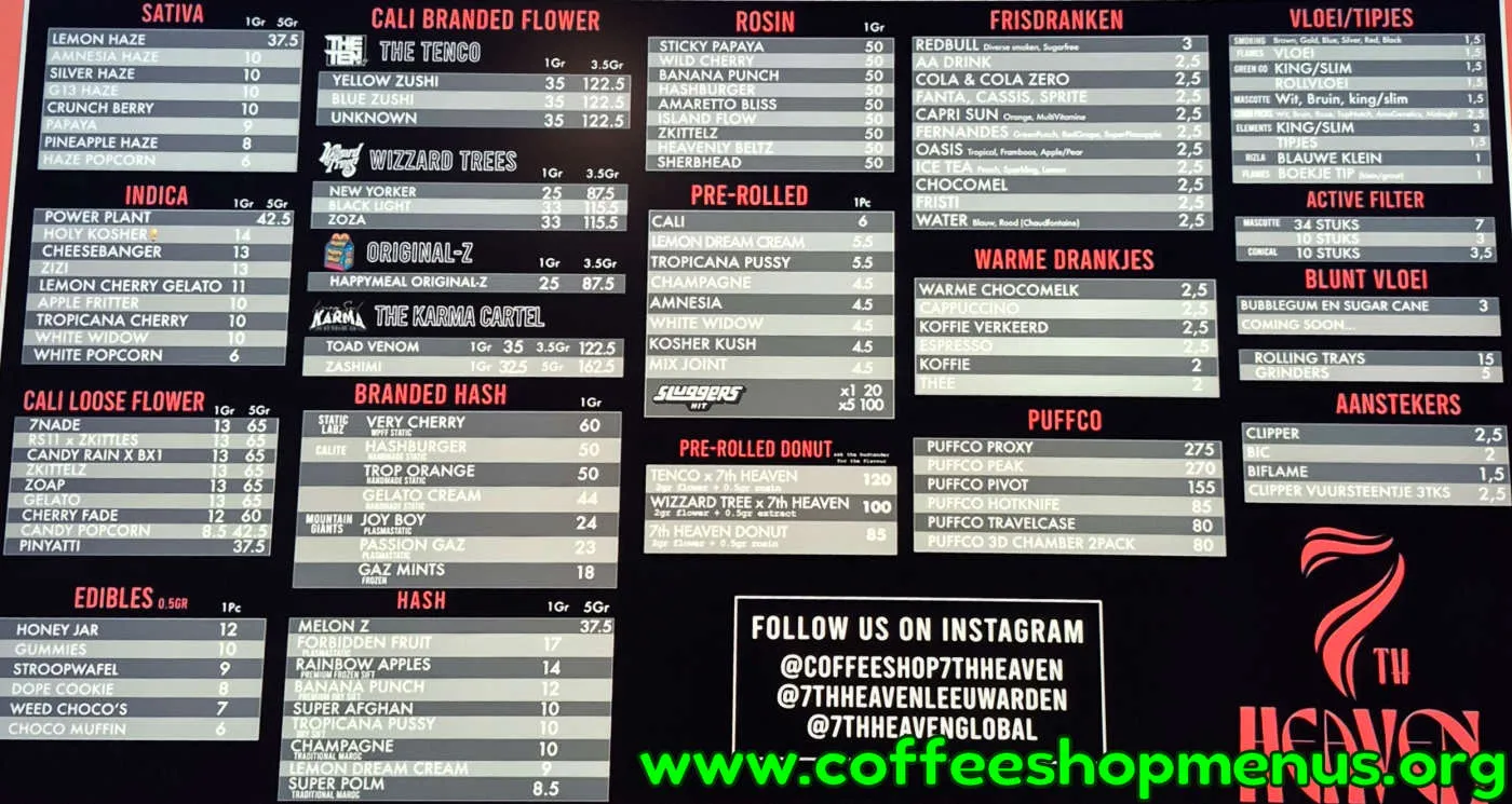 7th Heaven Menu (Previous)