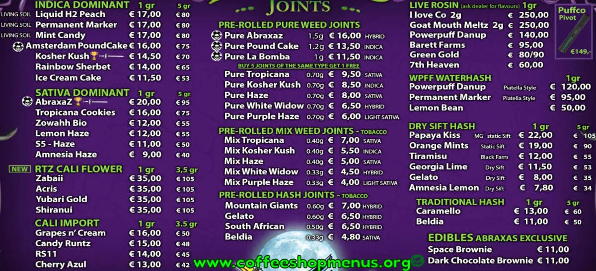 Abraxas Menu (Latest)