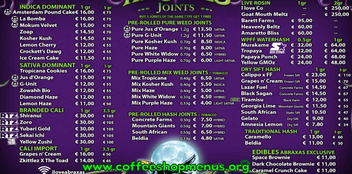 Abraxas Menu (Previous)