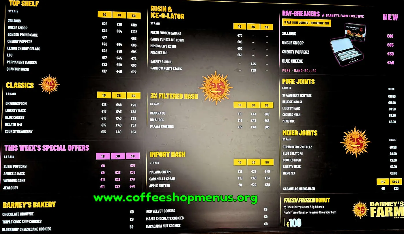 Amnesia Menu (Latest)