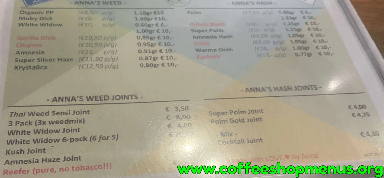 Anna Menu (Latest)
