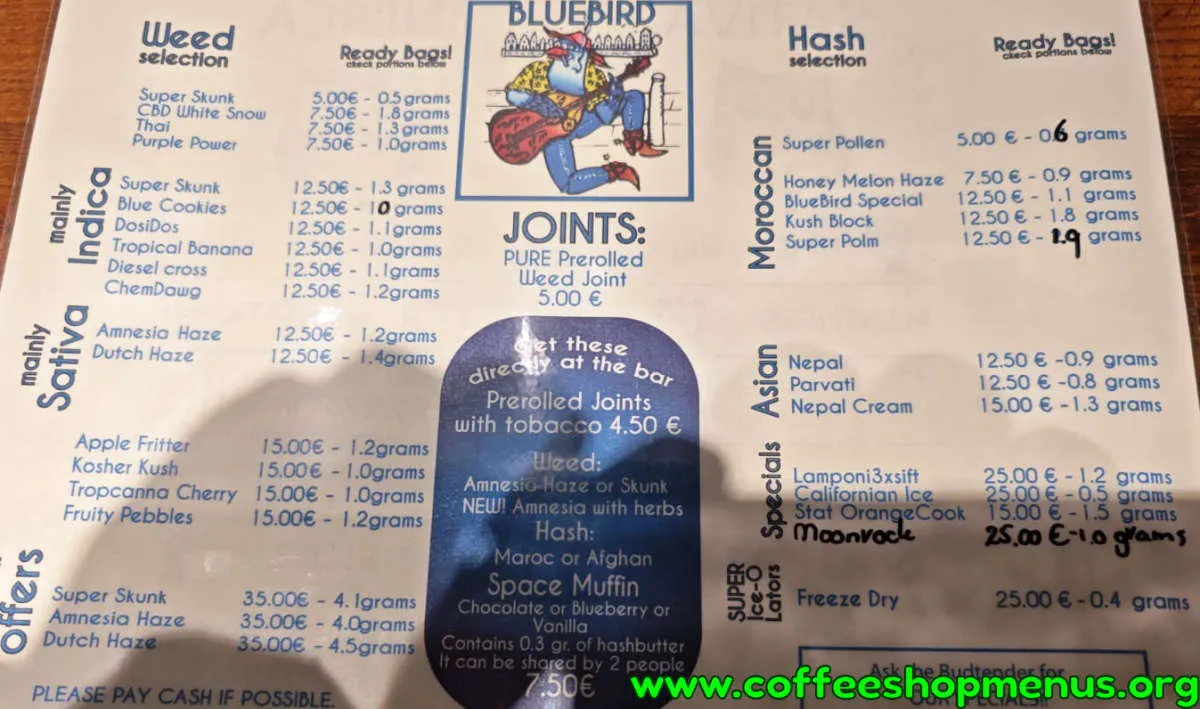 Bluebird Menu (Previous)