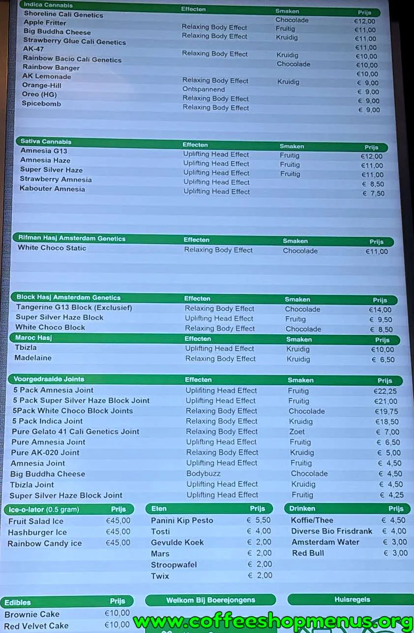Boerejongens Centrum Menu (Latest)