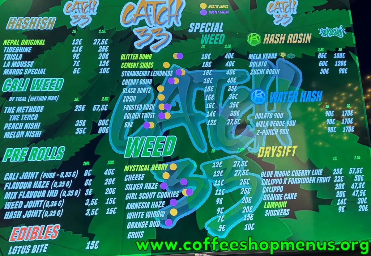 Catch 33 Menu (Latest)