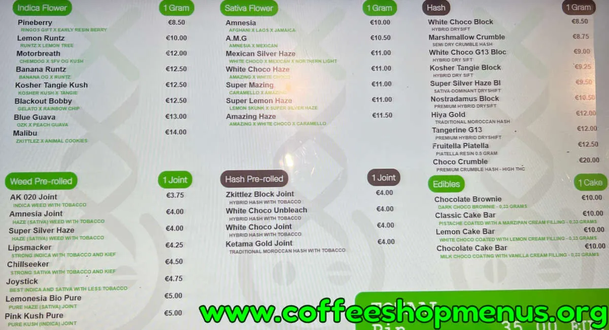 Coffeeshop Oost Menu (Previous)