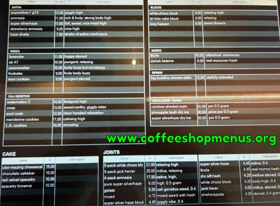 CoffeeshopAmsterdam Menu (Previous)