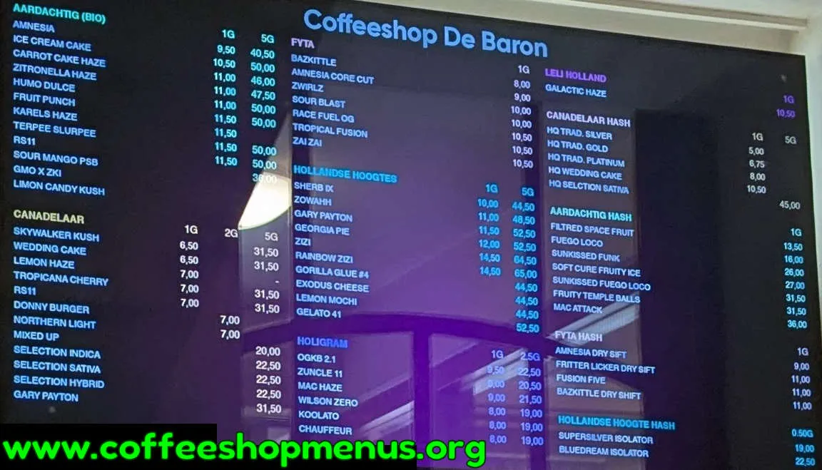 de Baron Menu (Previous)