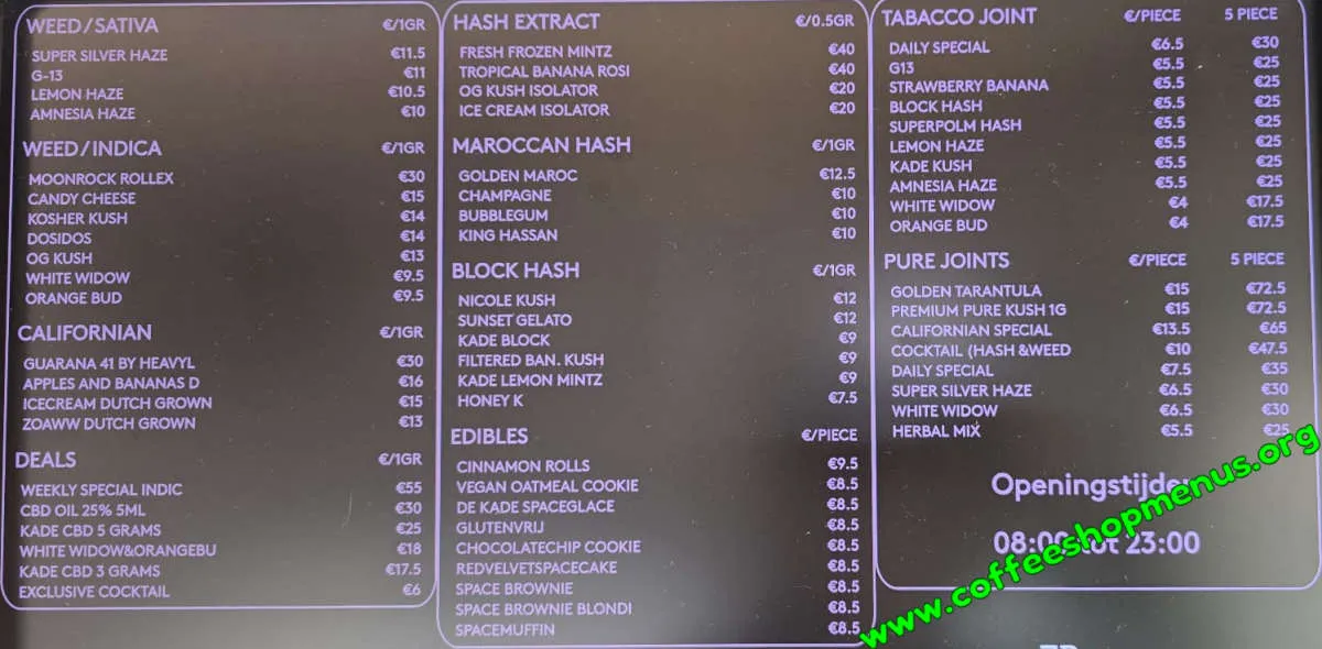 De Kade Menu (Latest)