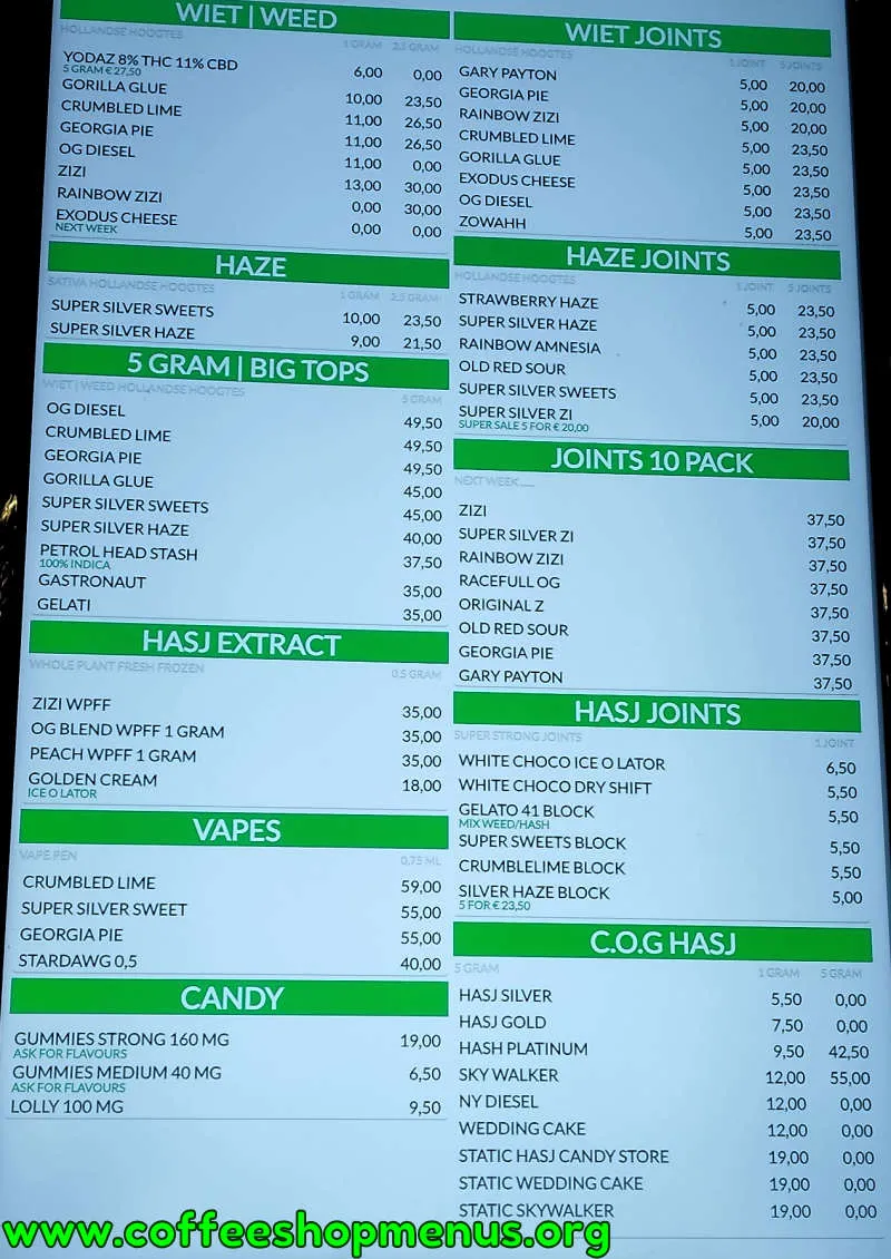 De Schavuit Menu (Latest)