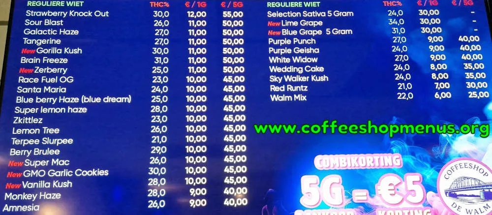 de Walm Menu (Latest)