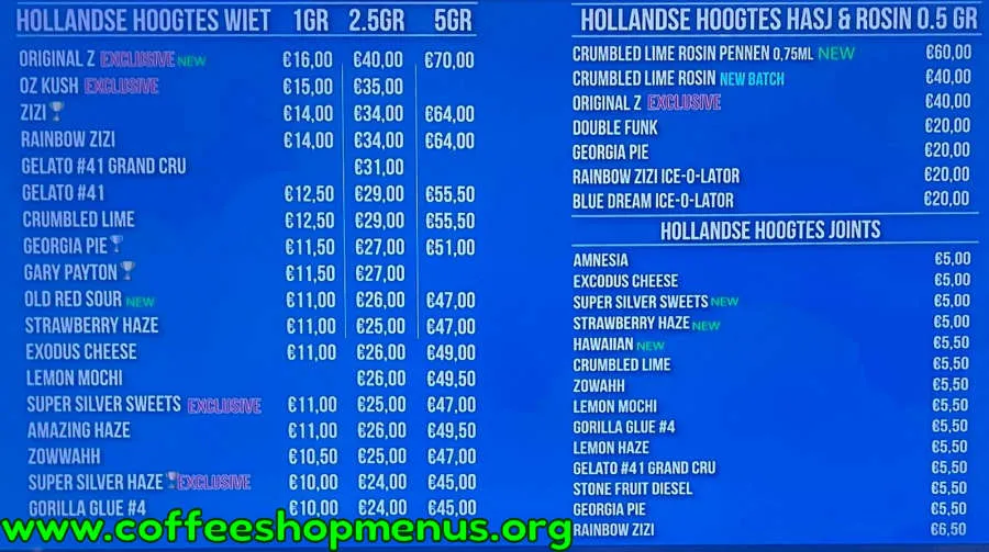 De Wedren Menu (Previous)