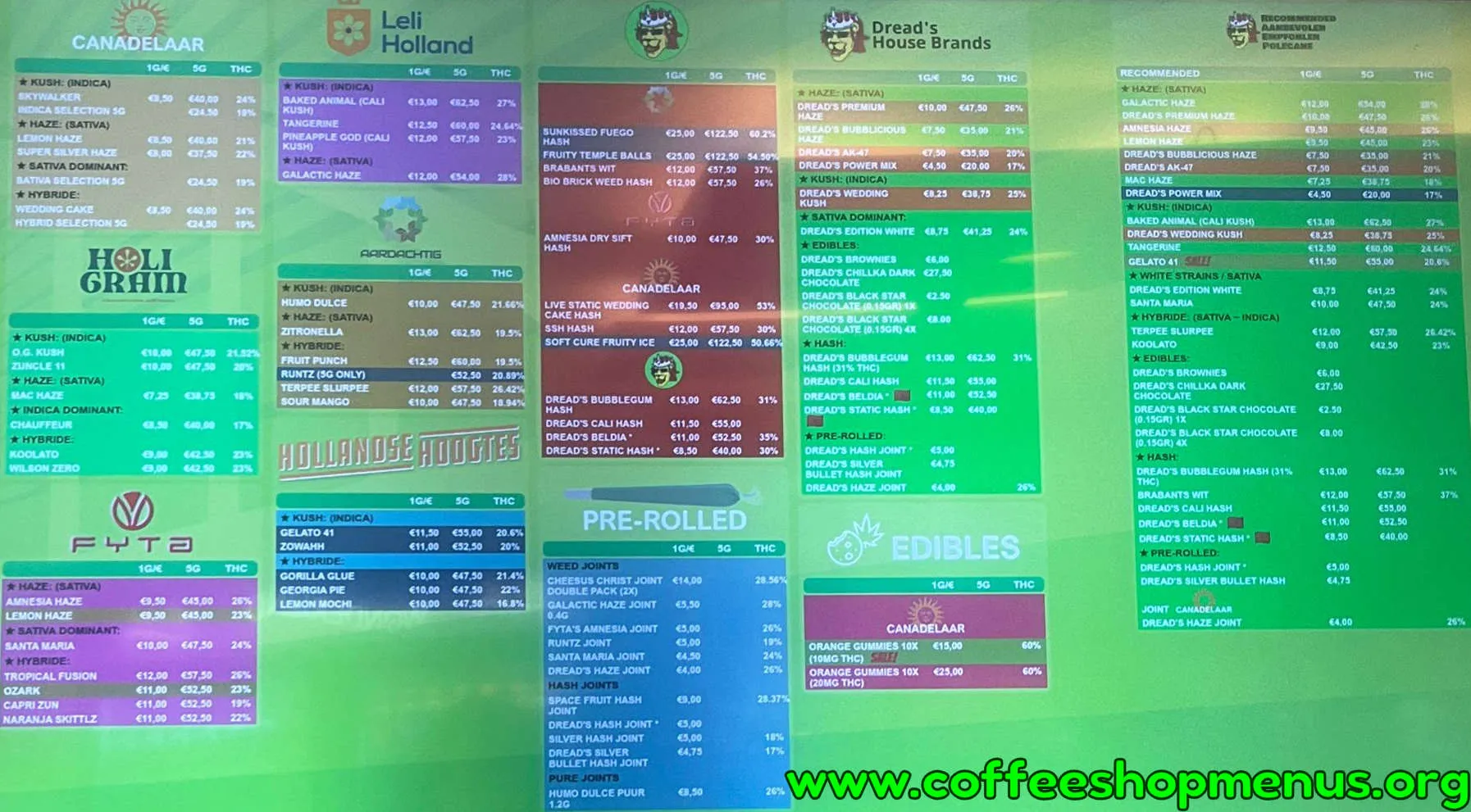Dreadlock Menu (Previous)