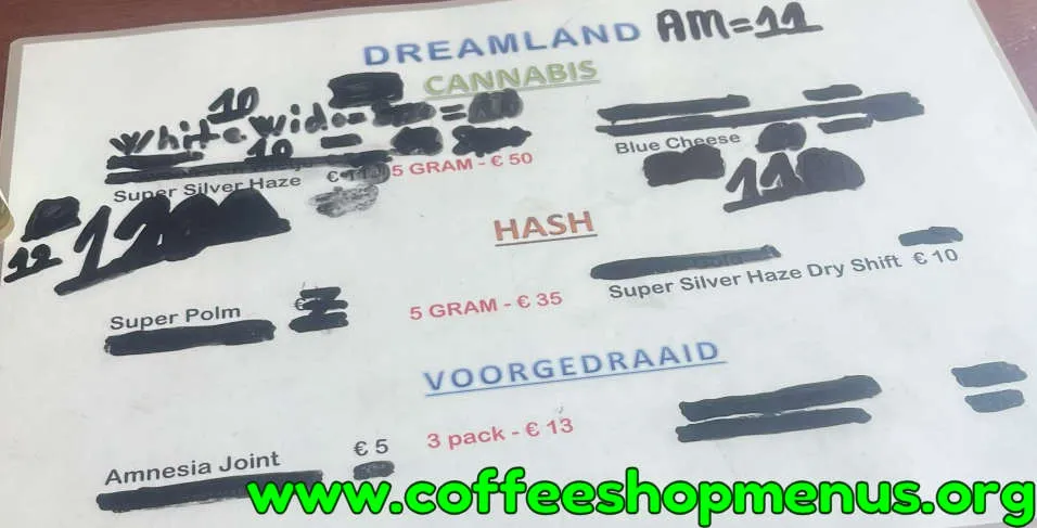 Dreamland Menu (Latest)