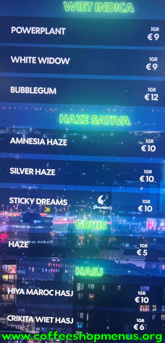Dreams Menu (Latest)