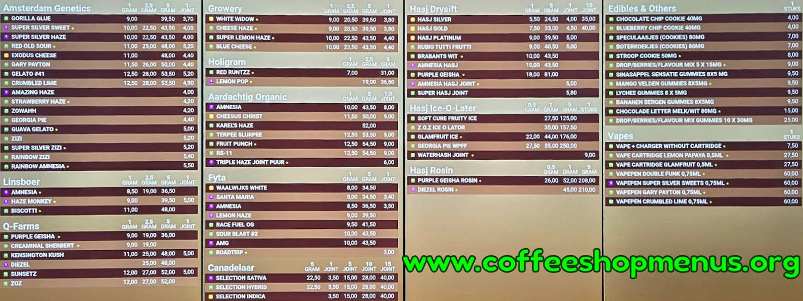 Easy Going Menu (Latest)