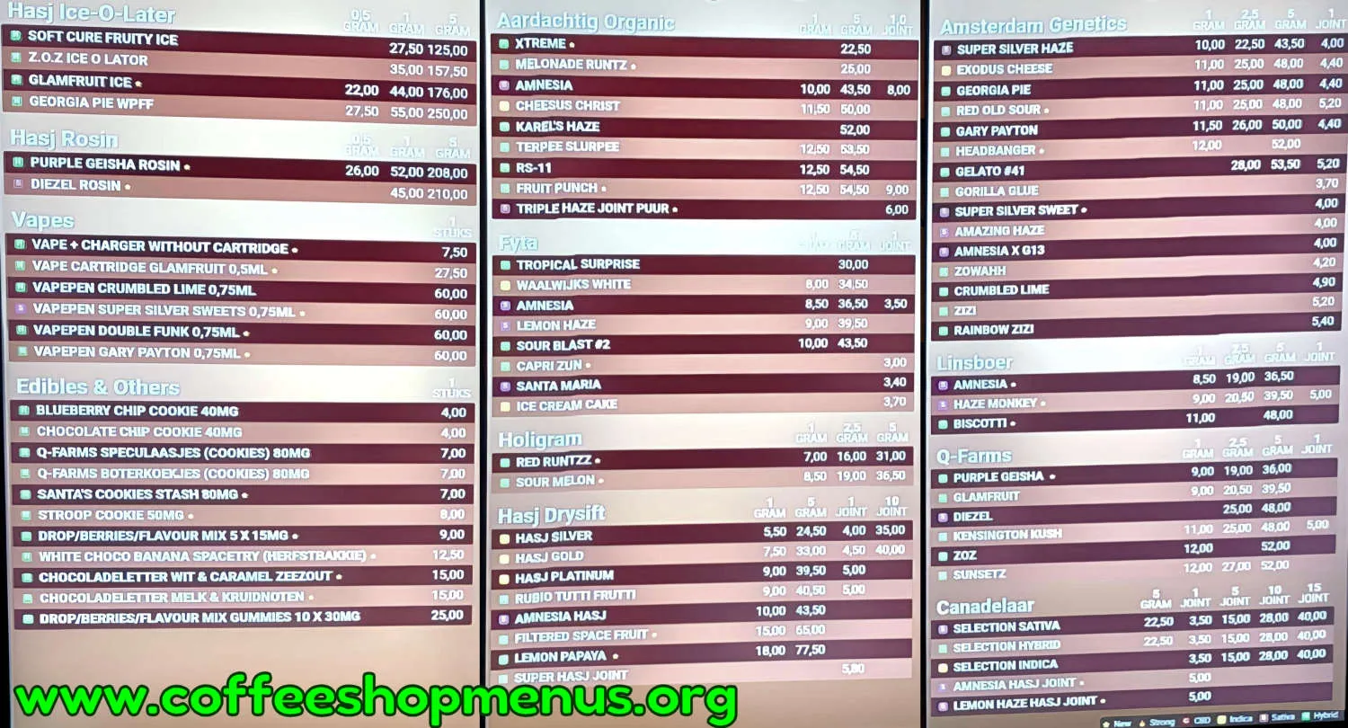 Easy Going Menu (Previous)