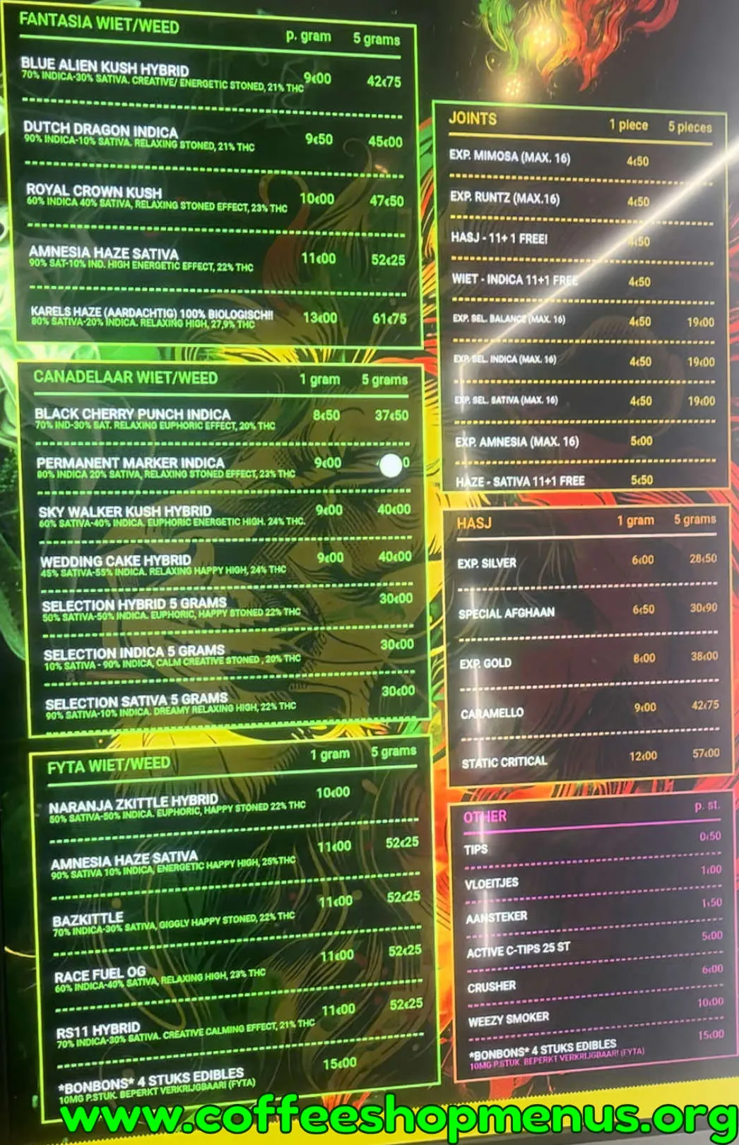 Fantasia Menu (Latest)