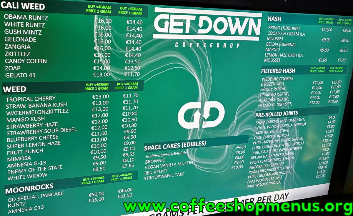 Get Down To It Menu (Latest)