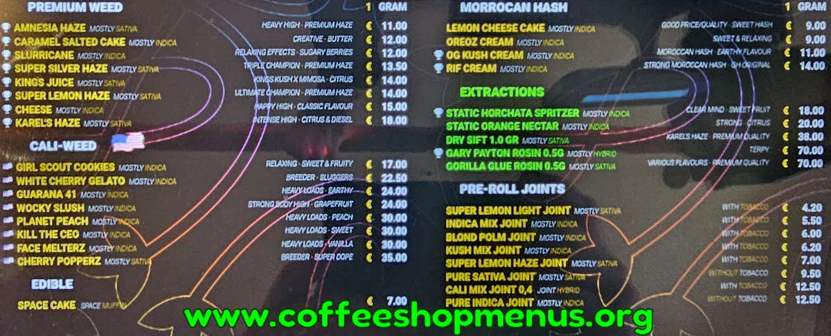 Greenhouse Cookies Menu (Latest)