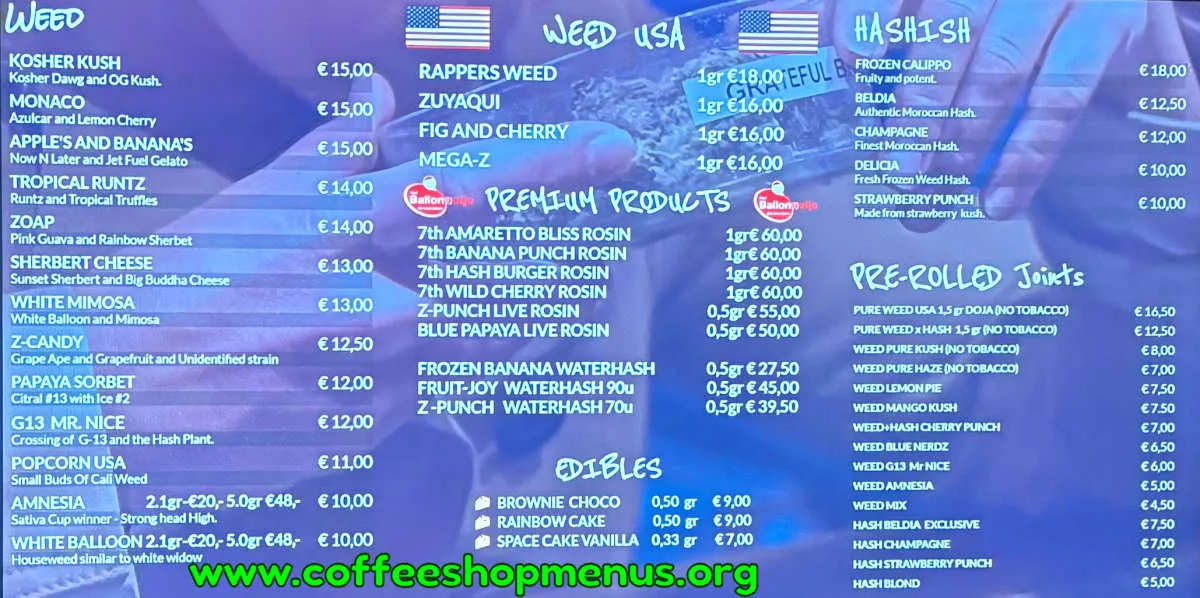 Het Ballonnetje Menu (Previous)