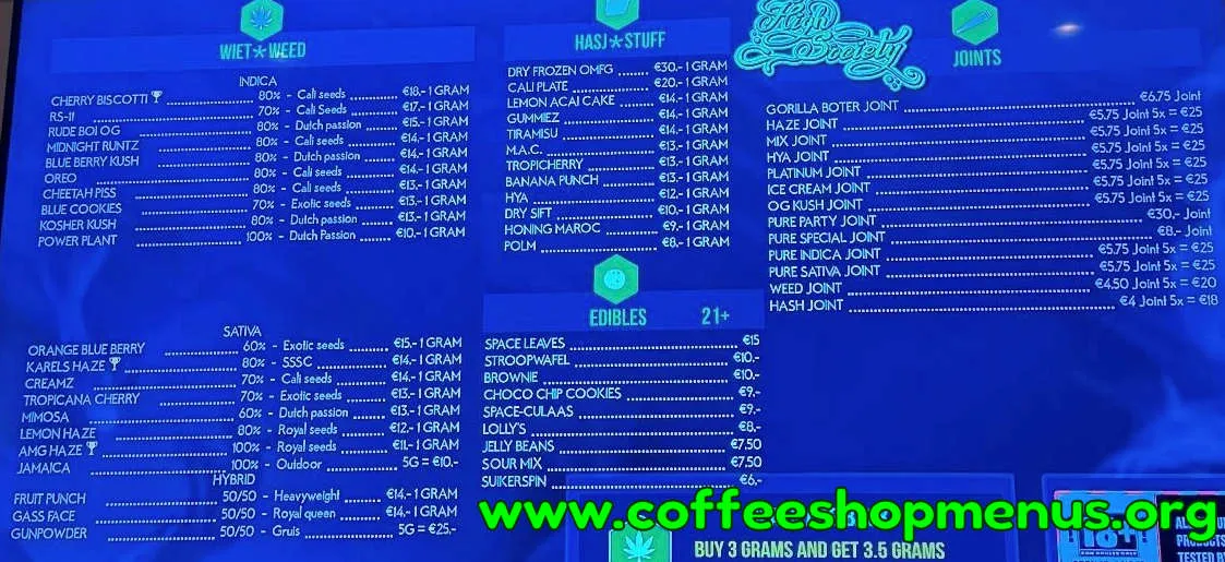 High Society Menu (Latest)
