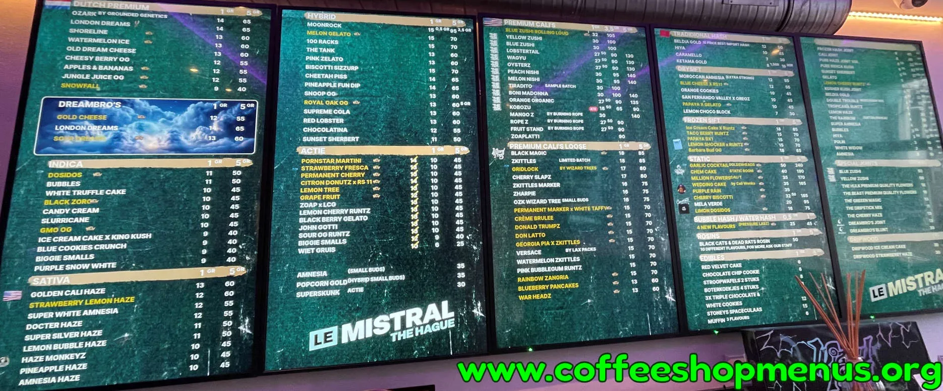 Le Mistral Menu (Previous)
