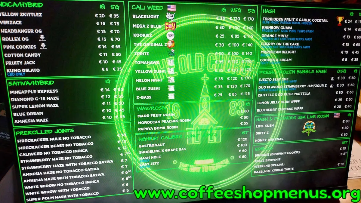 Old Church 2 Menu (Latest)