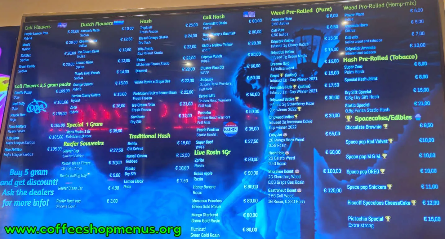 Reefer Menu (Latest)