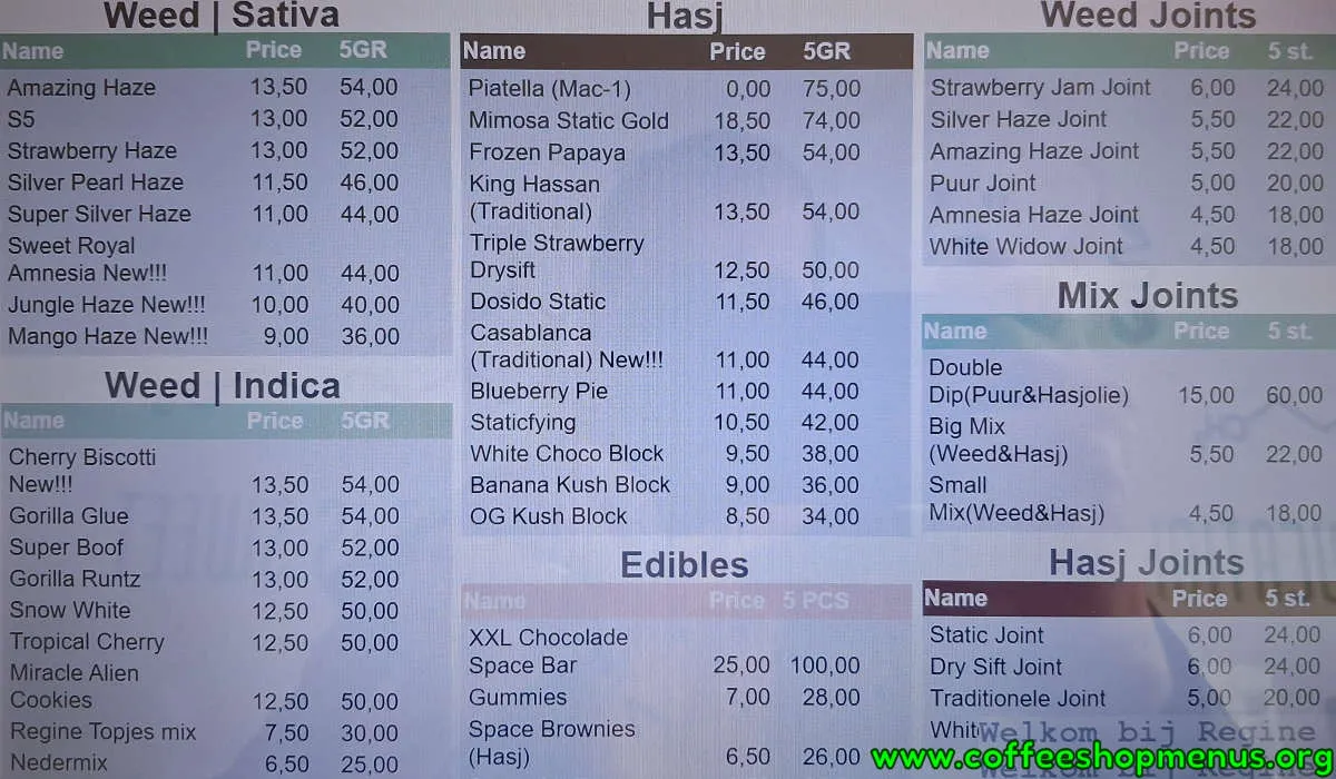 Regine Menu (Latest)