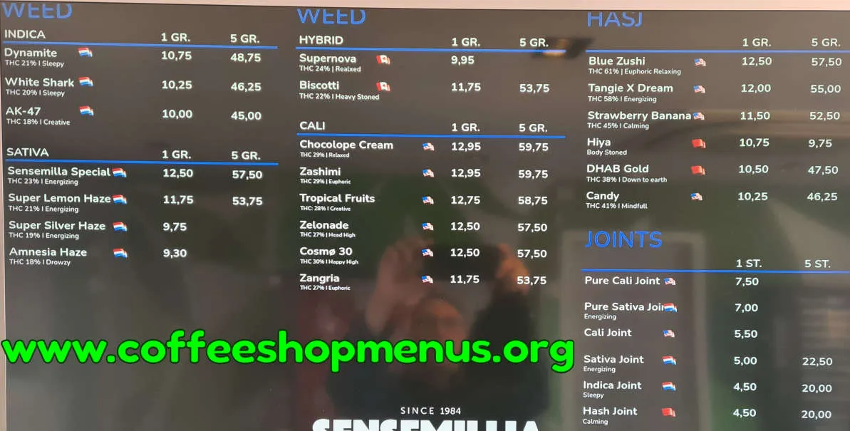 Sensemillia Menu (Latest)