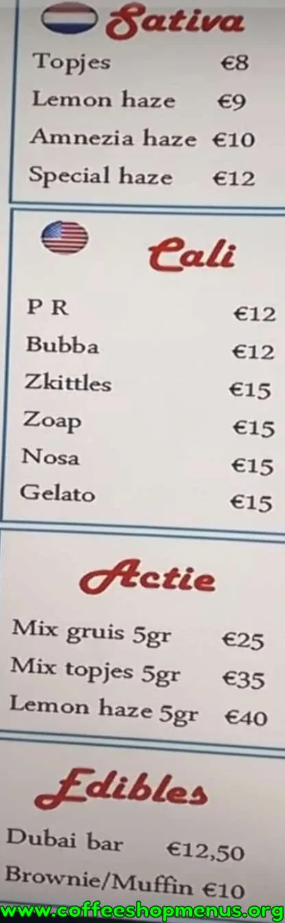 Sky High Menu (Previous)