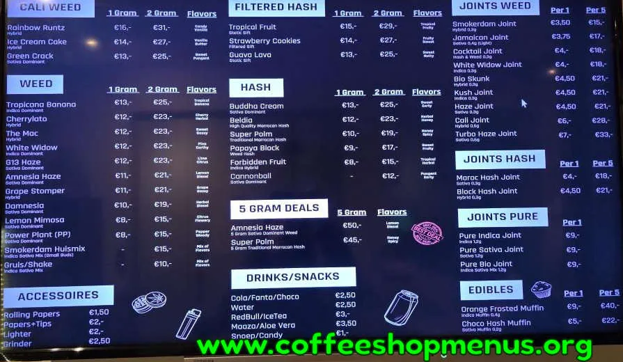 Smokerdam Menu (Latest)