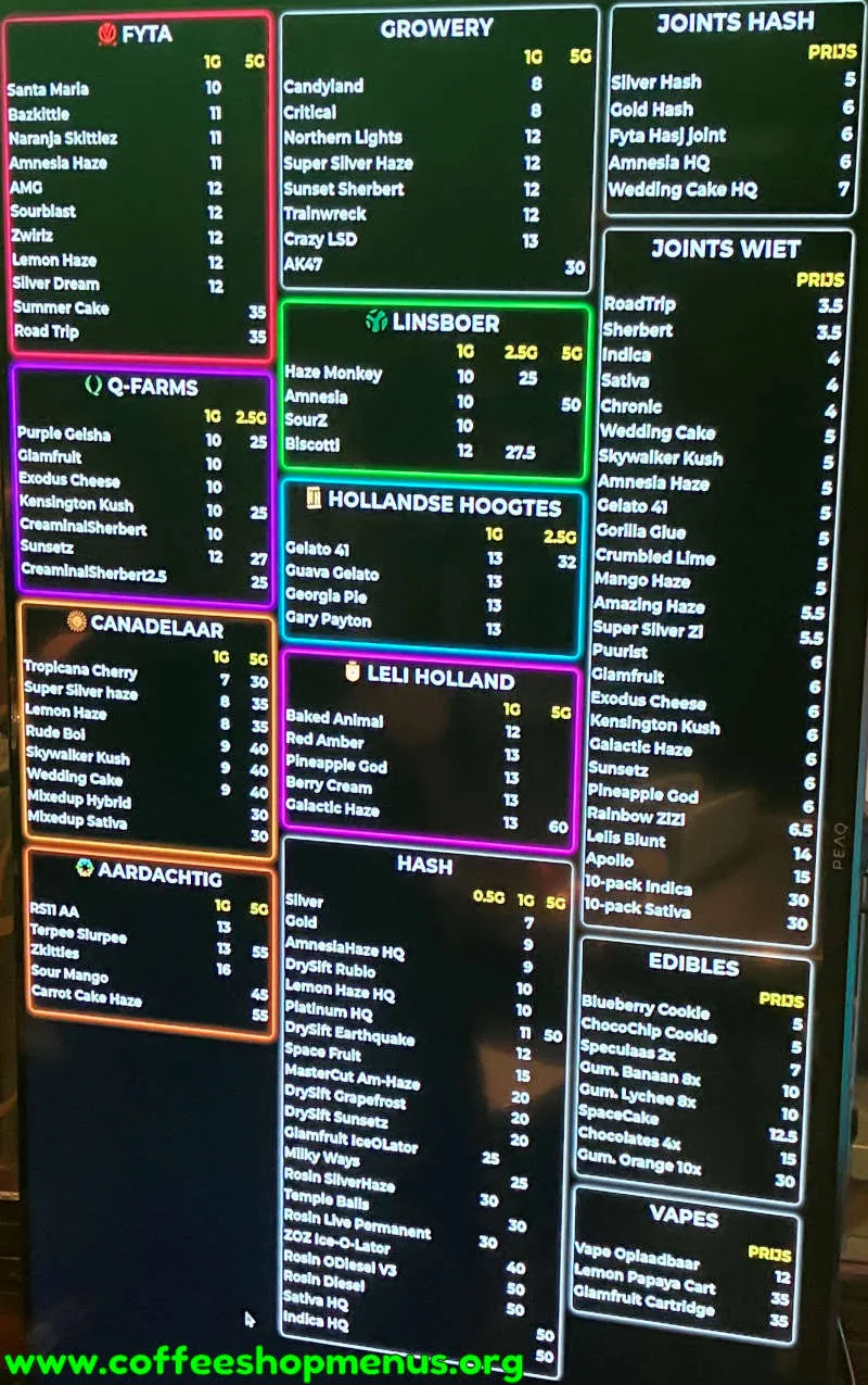Speak Easy Menu (Previous)