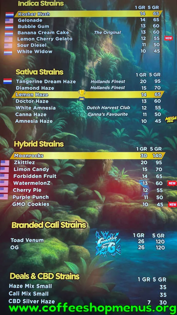 The Canna Club Menu (Latest)
