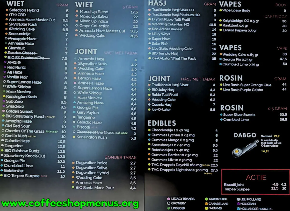 The Grass Company Menu (Previous)