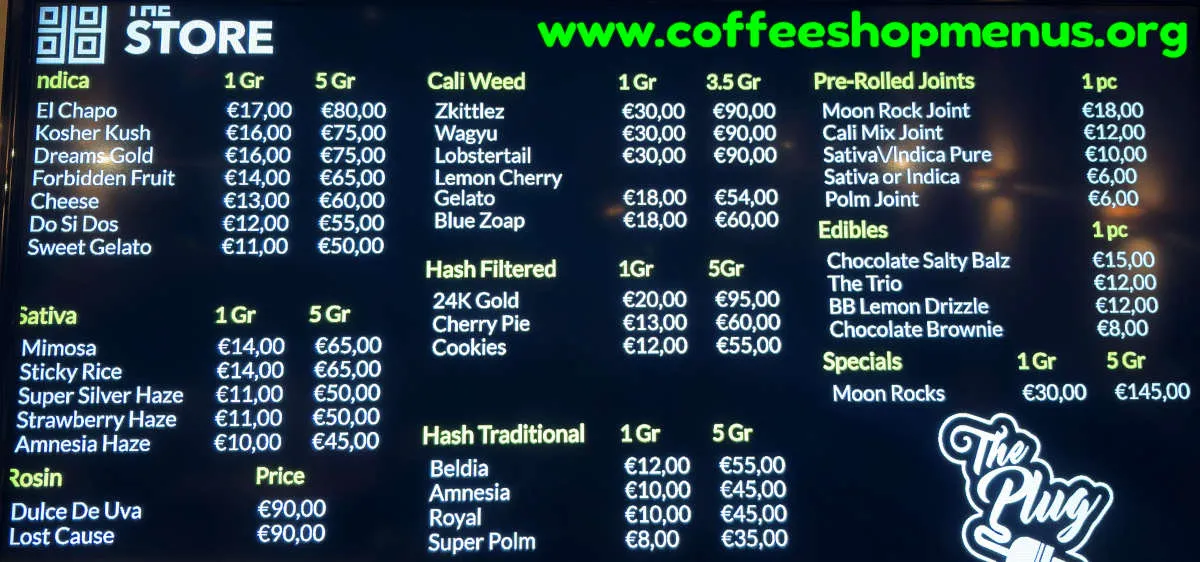 The Plug Store Menu (Previous)