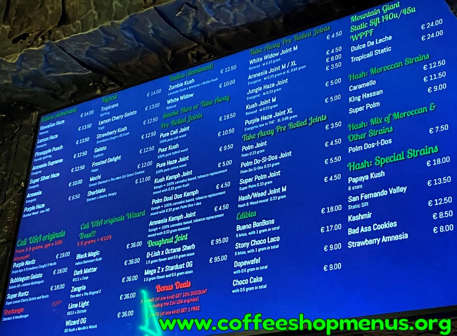 The Reef Menu (Latest)